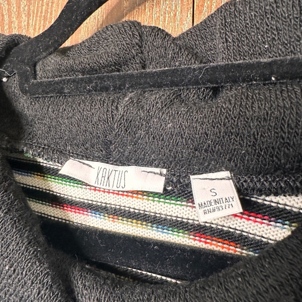 Italian Wool Abstract Rainbow Striped Women's Maternity Oversized Small Sweater - Picture 5 of 9